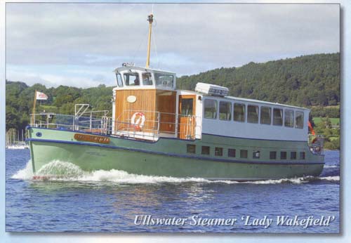 Ullswater Steamer Lady Wakefield postcards
